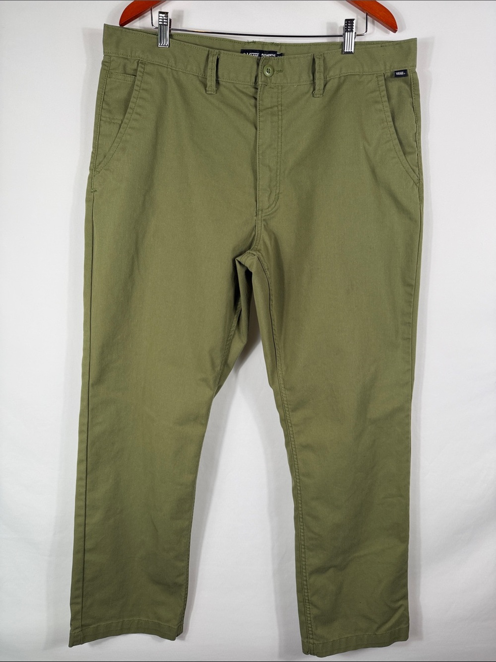 Vans Olive Green Authentic Relaxed Fit Chino Pants. Mens Size 38 x 32.
